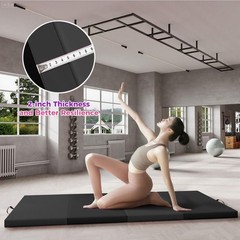 Home Gym Mat 6x2ft 4-Fold Gymnastics Thick Tumbling Mat with Carrying Handles