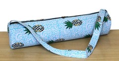 Indian Blue Pineapple Yoga Mat Carrier Bag Mandala Large Shoulder Strap