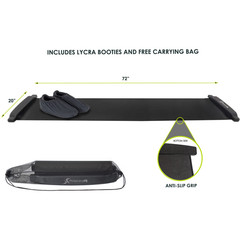 ProsourceFit Slide Board Mat for Exercise 6’ with End Stops, 6 feet, Black