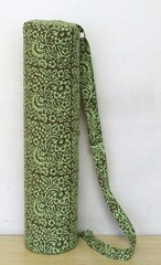 Indian Green Floral Yoga Mat Carrier Bag Mandala Large Shoulder Strap
