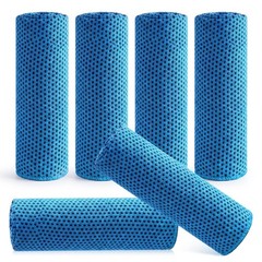 Hosuly 6 Pack Cooling Towels 40″x12″ Ice Towel 12 x 40 inches, Light Blue