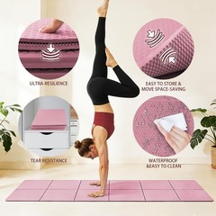 Foldable Yoga Mat Thick Non-Slip Exercise Mat – Packable Travel Fitness Mat w…