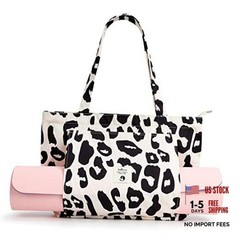 Yoga Bags for Women with Yoga Mats Bags Carrier Carryall Canvas Tote leopard