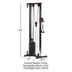 Titan Fitness 89″ Tall Selectorized Wall Mounted Pulley Tower