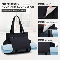 WLLWOO Thick Yoga Mat Gym Tote Bag Breathable Mesh Holder Waterproof Pocket
