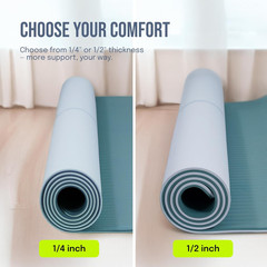 Large Yoga Mat (6’X4′) – 1/4″ & 1/2″ Thick Exercise Mats for Home Workout, Extra