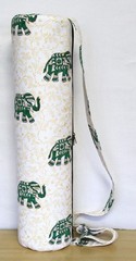 Indian White Elephant Yoga Mat Carrier Bag Mandala Large Shoulder Strap