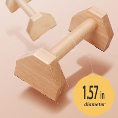 Push up Bars Stands, 1 Pair Wooden Parallettes Gravity Fitness, Mini Handle Pump