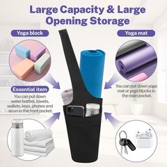 Yoga Mat Bag for , Long Tote Yoga Mat Carrier Holder Bag with Large Size Pock…