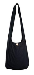 CCcollections Tie Dye Sling Shoulder Bag Cotton Crossed Large (Plain-black)
