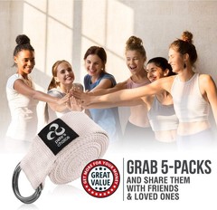 Yoga Straps 5-Pack Set | Adjustable 8ft Belts for Stretching