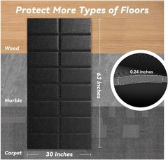 Treadmill Mat for Carpet Floors, 63″×30″, 0.2″ Thick Walking Pad Mat for