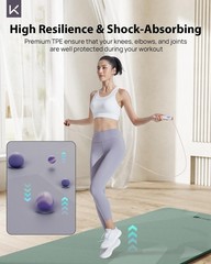 Yoga Mat, 32″ Extra Wide Exercise Mat with Strap for Men and Women, 7mm Thick…