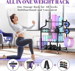 Yoga Mat Storage Racks,Home Gym Storage Rack for Dumbbells Kettlebells Foam R…