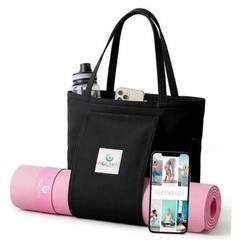 Nolava Yoga Mat with Bag – 72 x 24 inch, 1/4 inch Thick Non 3-Piece Set Pink
