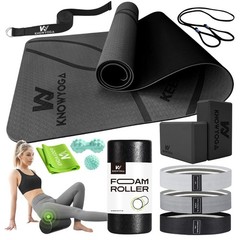 Yoga Starter Kit 12 in 1 – Yoga Set Include Yoga Mat, Foam Roller, 4 Resistan…