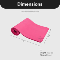 Yoga Mat, 1-Inch Extra Thick High Density Exercise Mat, Anti-Tear Exercise Yoga
