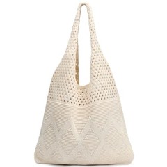 Crochet Bags for Women Beach Totes Bags Aesthetic Summer Tote Standard Beige-a