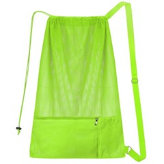 Large Mesh Swim Beach Bag, Mesh Drawstring Gym Bag for Athletic Gym Sports Ge…