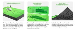 COSPORTIC Golf Hitting Mat, Golf Training Mat for Swing Path Feedback Detection