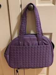 Gaiam Yoga Gym Bag Purple with Elastic Mat Holder On Bottom 15″x12″x6″ Pockets