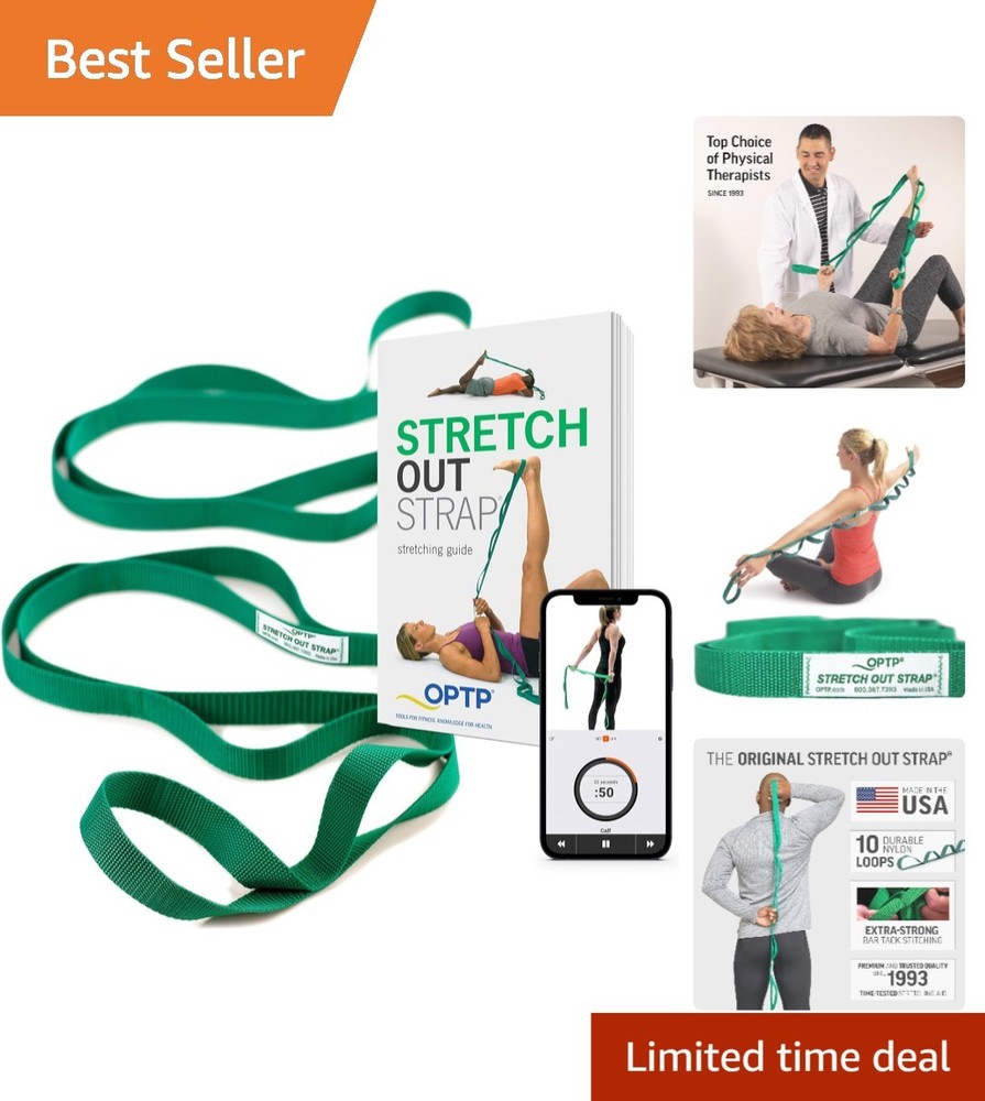 Lightweight Stretch Out Strap with Instructional Guide for Effective Stretching
