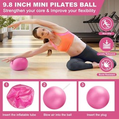 Pilates Ring Set 13″ Fitness Circle Ball Hip Thrust Belt Resistance Bands Bag