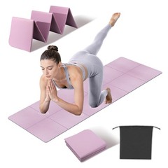 Foldable Yoga Mat Thick Non-Slip Exercise Mat – Packable Travel Fitness Mat w…