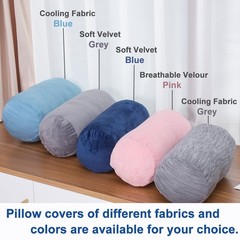 1 MIDDLE ONE Round Cylinder Bolster Pillow with Removable Velour Cover, Tube …