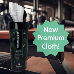 Natural Wipes for Fitness in Lemongrass & Eucalyptus, Gyms, Yoga, Peloton Cycles