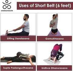 Yoga Strap with Durable Brass Buckle Adjustable Cotton Belt for Daily Stretching