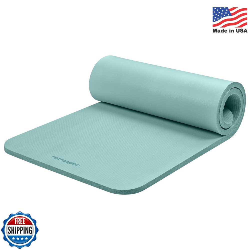 Retrospec Solana Yoga Mat 1″ Thick w/Nylon Strap for Men & Women – Non Slip Exer
