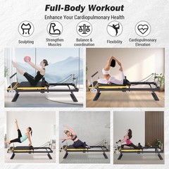 Pilates Reformer Machine 91″ Pilates Equipment with Springs Pilates Reformer Bed