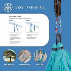 Aerial Silk Yoga Hammock & Swing for Home, Inversion Exercises, Starter Kit f…