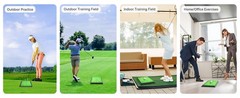 COSPORTIC Golf Hitting Mat, Golf Training Mat for Swing Path Feedback Detection
