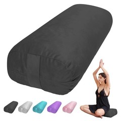 Yoga Bolster Pillow for Restorative & Yin Yoga – Meditation Pillow with Velve…
