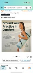 Retrospec Solana Yoga Mat 1/2″ Thick w/Nylon Strap for 1/2 inch, Blue Ridge