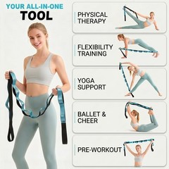 Stretching Strap with Loops for Physical Therapy,Yoga Strap for Stretching,Ho…