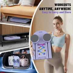 New Portable Pilates Reformer Board Foldable Core Ab Trainer Home Gym – purple