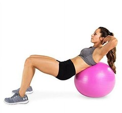 PINK 55cm (22in) Exercise YOGA BALL & Pump Anti-Burst Stability Balance Gym ball