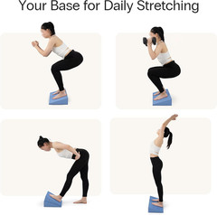 XL Foam Yoga Wedge Blocks, Black, Set of 2, 16.5° Incline, 13″ × 12.75″ × 3.75″,