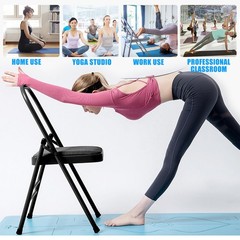 Foldable Backless Yoga Chair with Resistance Band for Abs & Core, Flexibility…