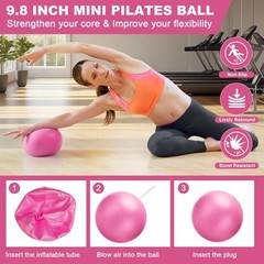 Pilates Ring Set for Home Workout -13” Pilates Fitness Circle & Ball, Hip Th…
