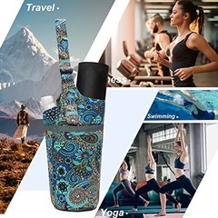Yoga Mat Bag for Women with Large Size Pocket and Zipper Blue-Canvas