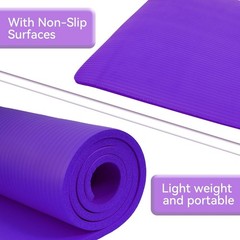 1/2-Inch Extra Thick High Density Non-Slip Yoga Mat with Carrying Strap – 71″