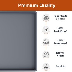 ukeetap Extra Thick Silicone Mat Waterproof with Raised Edge 34 x 22 Under Sink