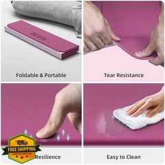 hahe Exercise Mat Extra Wide Deep Pink Light Pink