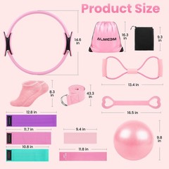 12Pcs Pilates Ring Kit for and Men – 15 inch Circle Exercise Ring and Set for…