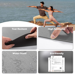 Yoga Mat Non Slip, Pilates Fitness Mats, Eco Friendly, Anti-Tear 1/4″ Thick Yoga