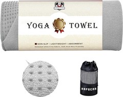 Hot Yoga Towel with Non-Slip Grip Dots, Super-Absorbent Microfiber Yoga Mat